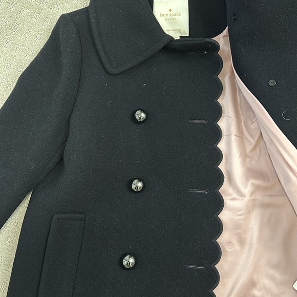 Kate Spade New York | Black Scalloped Peacoat - Picture 6 of 10